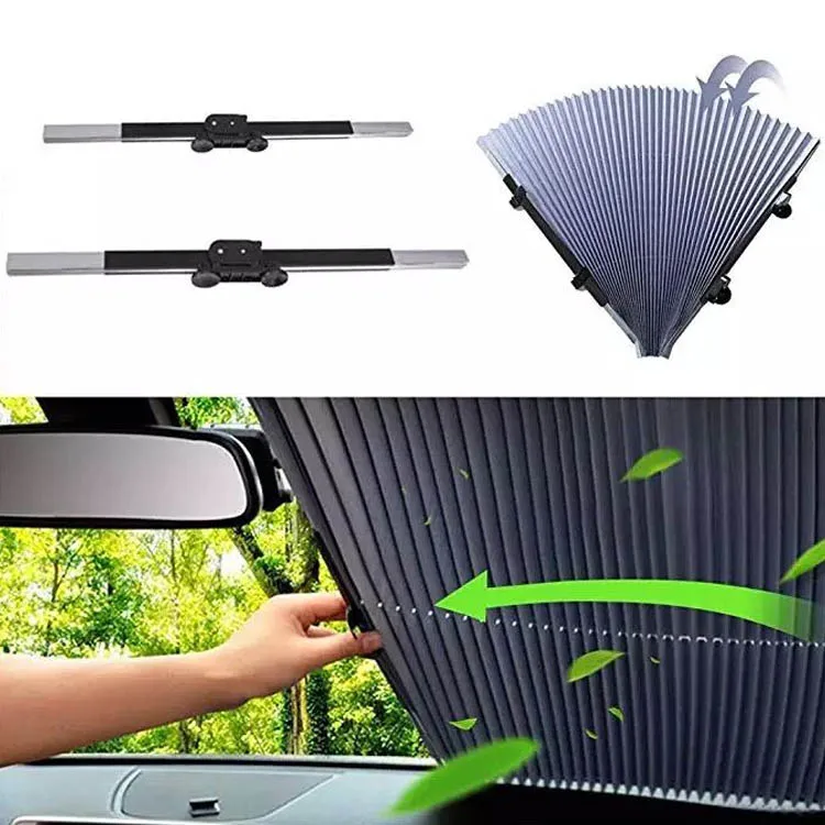 Black Coating Front Window Car Sun Shade Customized Car Window Sun