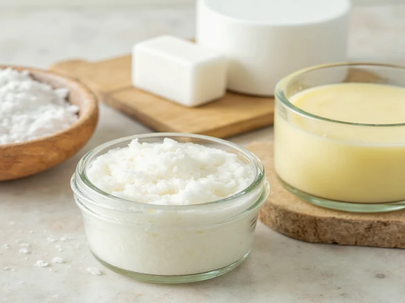 Homemade deodorant ingredients in glass jars