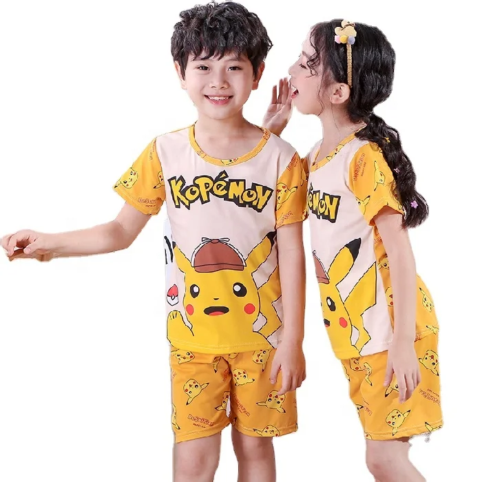 

summer Children's wear Baby clothes Milk cotton Hot sale suit Cartoon printing Boys and girls Multiple options, Pic shows