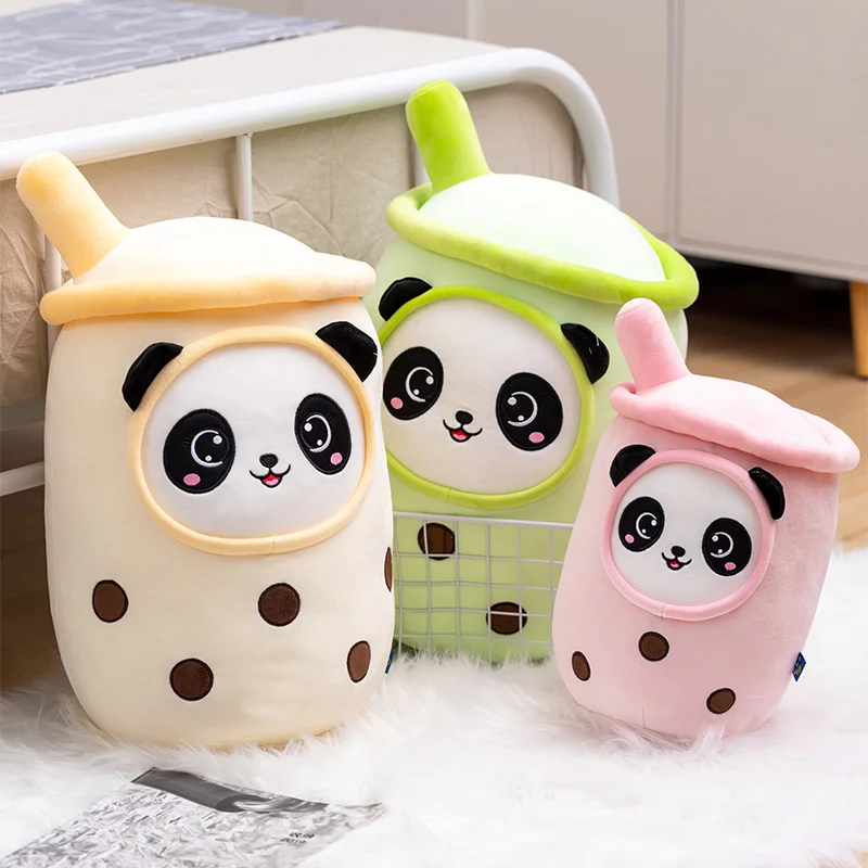 

Creative Stuffed Boba Tea Squishies Panda Bubble Tea Pillow Cute Plush Stuffed Soft Milk Tea Boba Plush