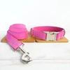 Pet Supply Soft Comfy Tweed Cotton Dog Collar with Sliver Metal Buckle THE PINK KC0276