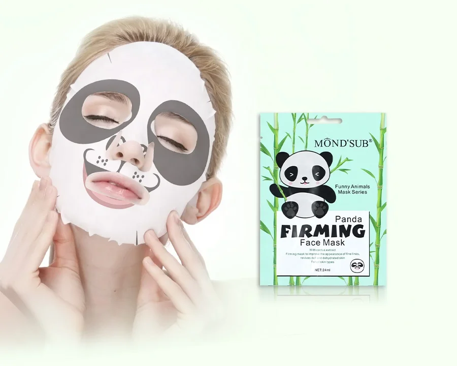 

MOND'SUB Funny Animals Facial Masks Beauty Firming Panda Animal Printed Face Mask with Cactus Extract