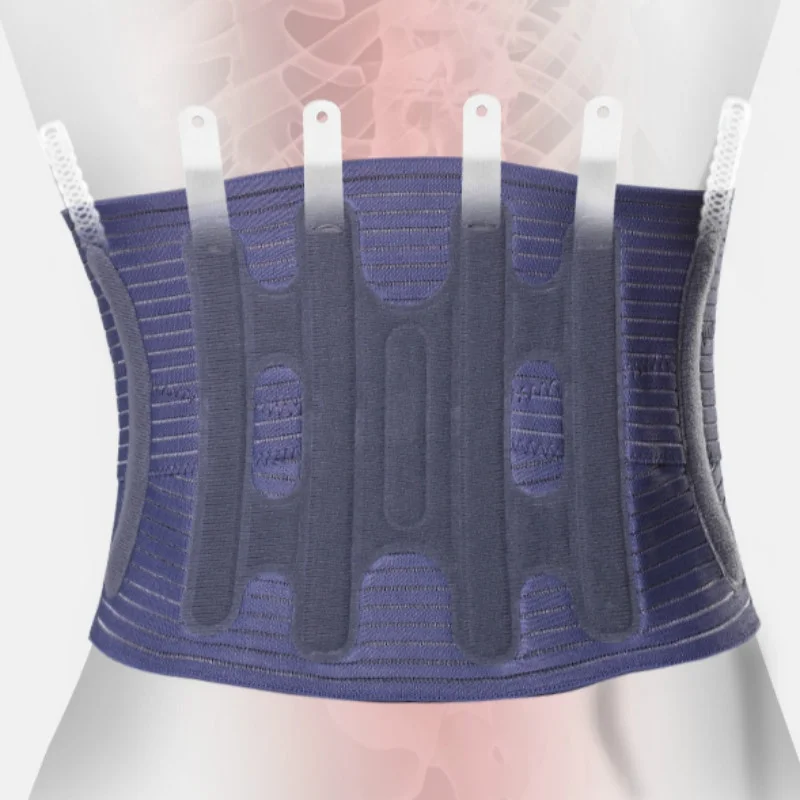 

Adjustable Waist Support Belt 2 Springs+4 Steel Stays Spine Back Support Double Pull Corset Orthopedic Lumbar Brace, Blue