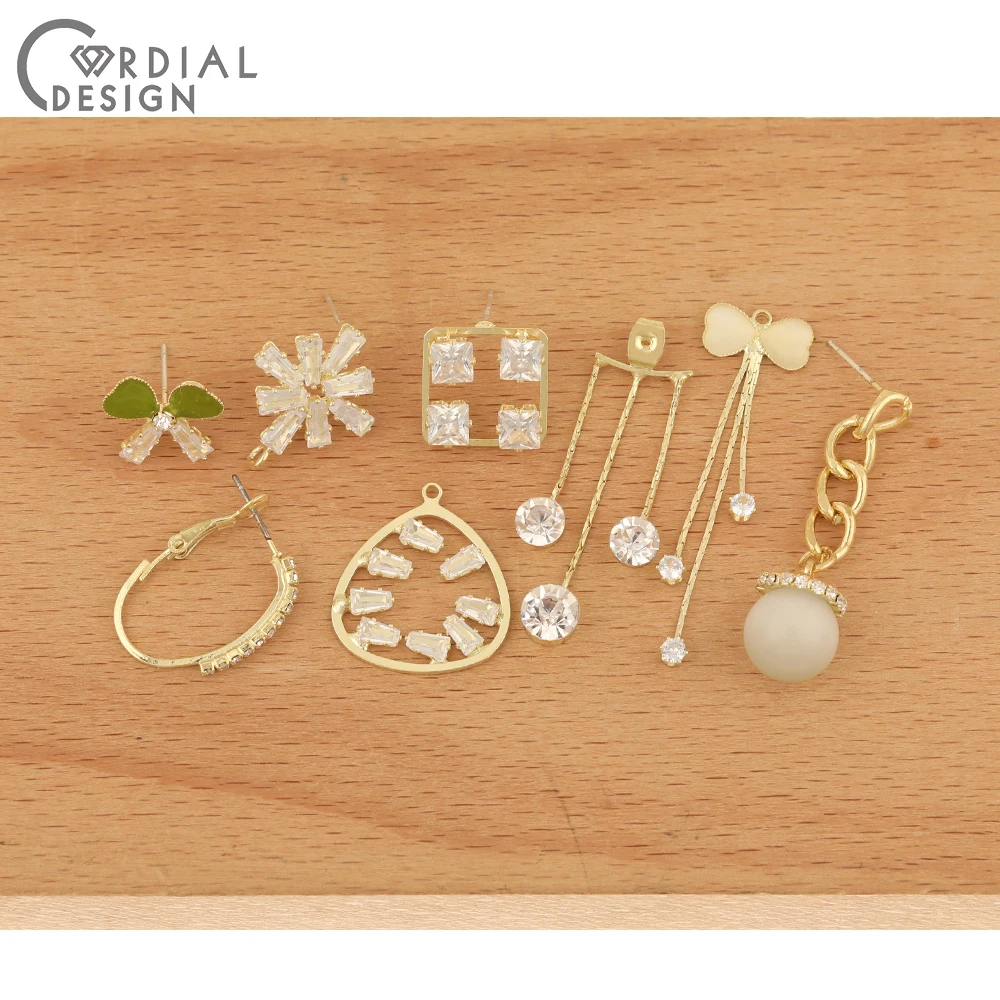 

Cordial Design 50Pcs CZ Earring Stud/Hand Made/Jewelry Findings & Components/Earrings Accessories/Claw Chain/DIY Making/Charms