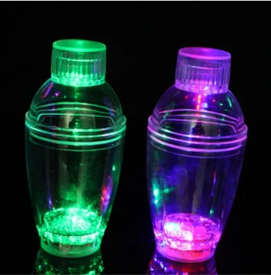 

Hot Selling Promotional gifts Barware LED Flashing plastic mini cocktail shaker for sale