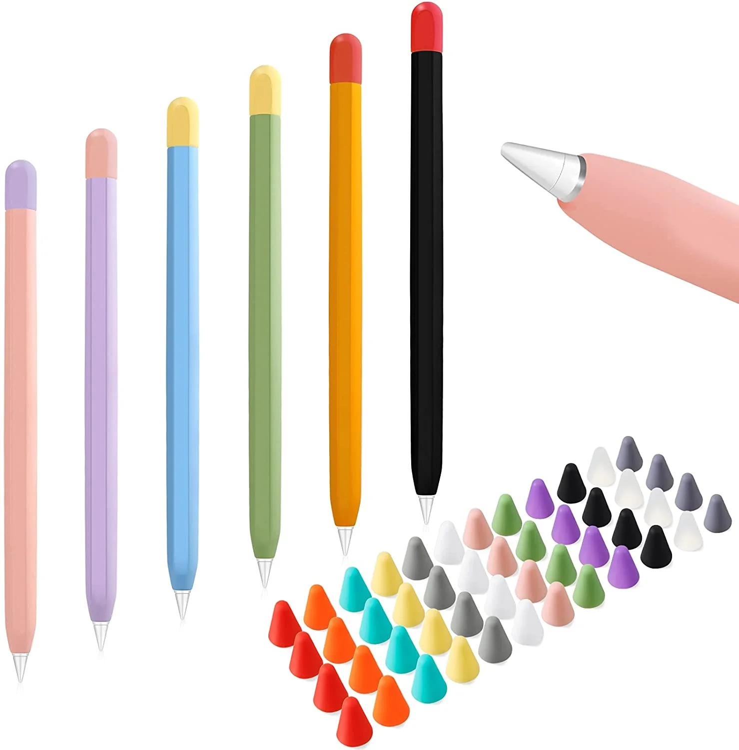 

JIULAI Ultra Thin Silicone Protector for Apple Pencil Case, Customized colors