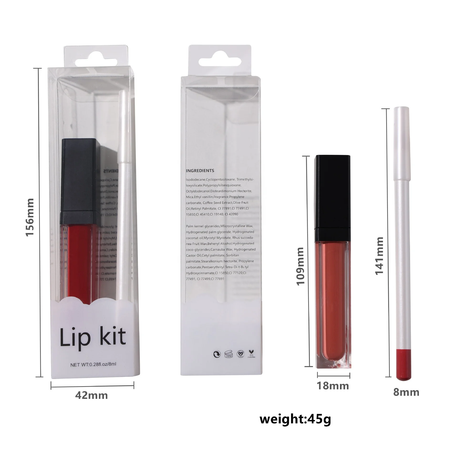 

Private label matte lip kit Customized waterproof lipstick set Longlasting makeup liquid lipstick kit with lipliners