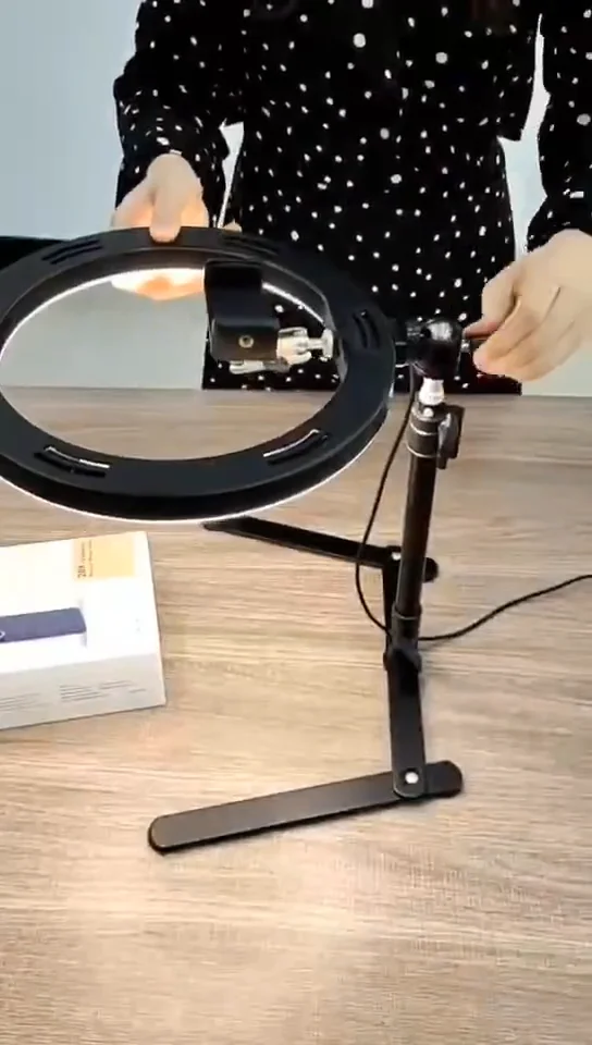 Mobile Phone Overhead Stand Tripod Desktop Micro Class Live Selfie Led