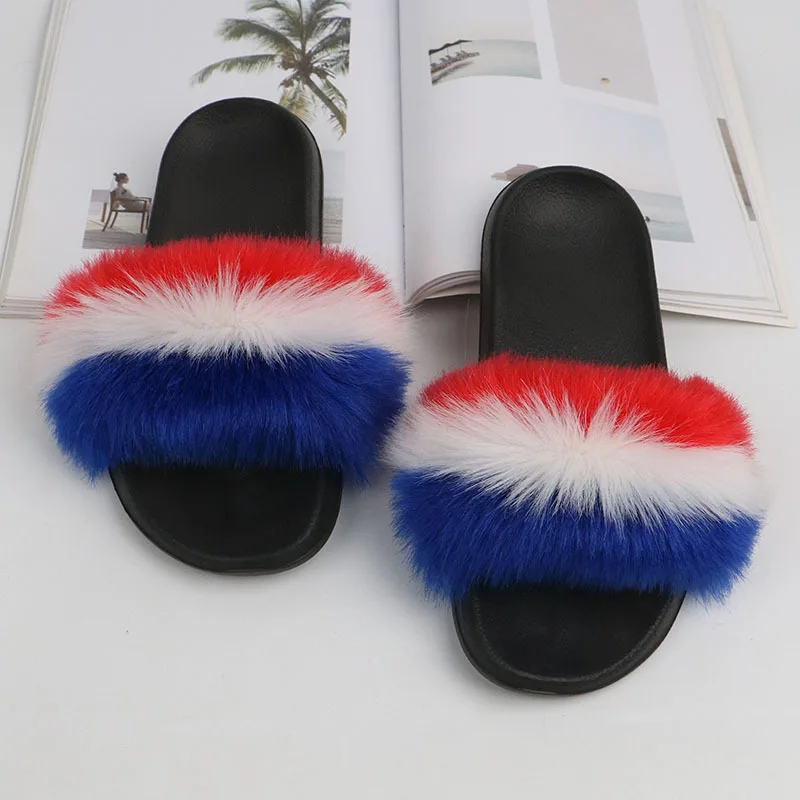 

Fashion Womens Slippers Comfort Fur Slippers Faux Slippers For Women, As pic