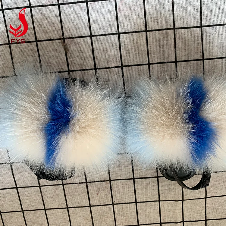 
Custom color soft baby kids fur slipper set toddler fur slides with strap in the back 