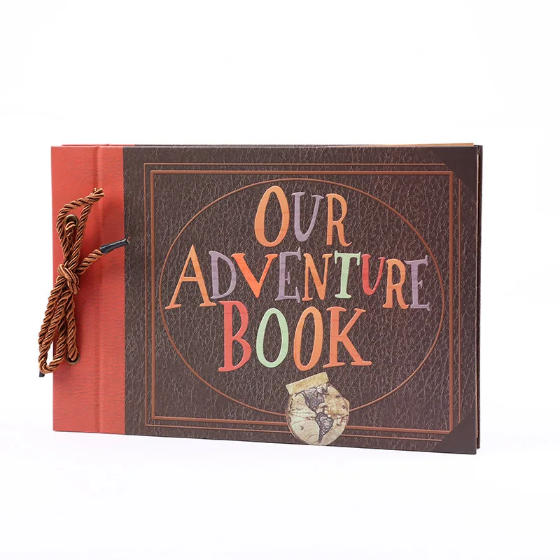 

19*29 cm OUR Adventure Book DIY Retro Scrapbook Tether Roller-Leaf Album Set with Stickers and Cards Kids Album Set