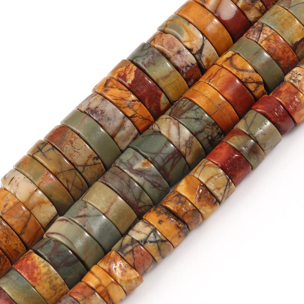 

Wholesale 6/8/10MM Picasso Jasper Stone Rondelle Spacer Beads for Jewelry Making