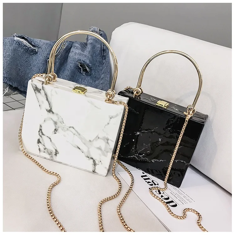 

Marble Pattern Square Box Bag Ladies Simple Handbag Factory Low Price Direct Sales Trend Shoulder Bag