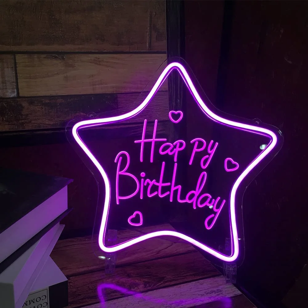 

Custom no MOQ led Letter light up letter neon signs Acrylic Led Neon Lights happy birthday Neon Sign
