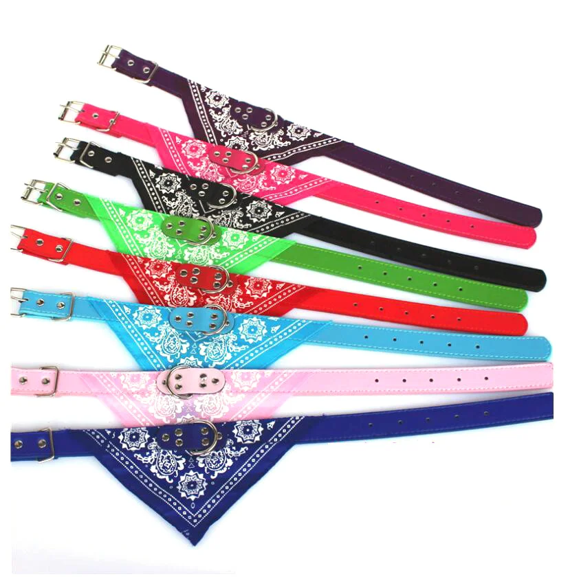 

Wholesale Puppy Triangle Dog Bandana Collar Soft Comfortable Dog Scarf Bandana Printed With Paisley Pattern, 8 colors