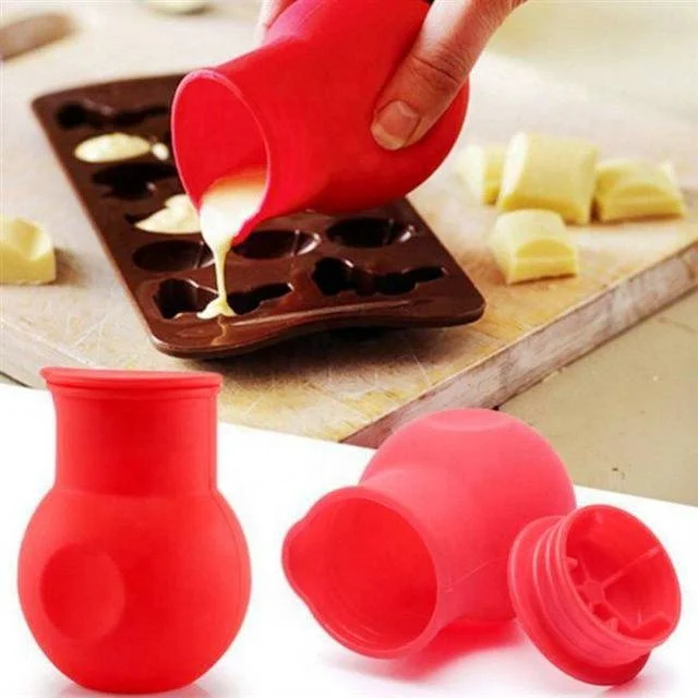 

New 1PC Bakeware Tools Silicone Chocolate Melting Pot Butter Heat Milk Pourer Jug Mould Butter Sauce Milk Baking Pouring, As shown