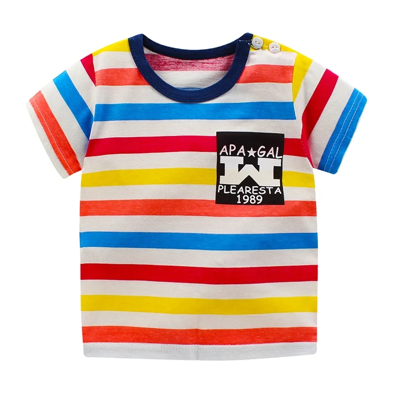 

Summer Household Children Casual Half Sleeve Tops Baby Creative Printing Short Sleeve T-shirts Pure Cotton Baby Shirts