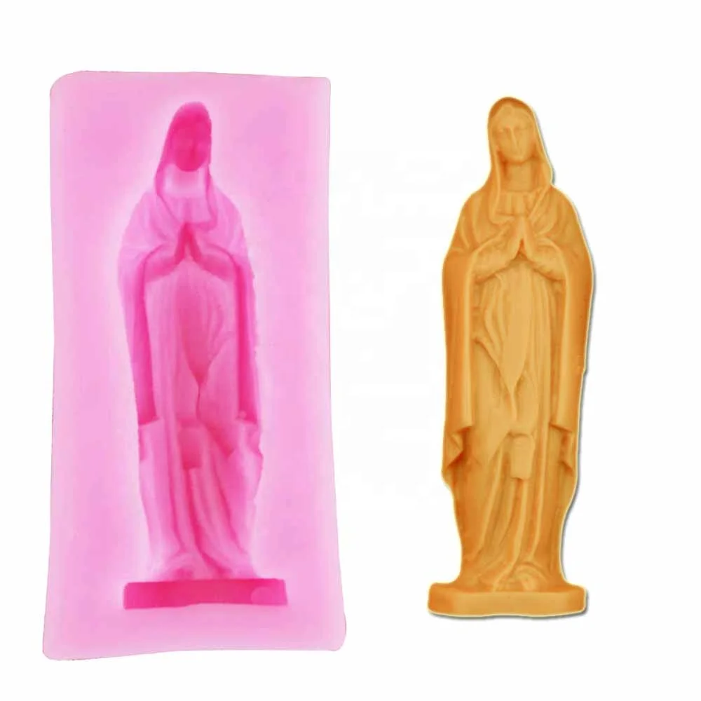 

Silicone mould Virgin Mary 3D Mold Soap Moulds Fondant Cake Decorating Baking Tools soap polymer clay molds chocolate, As shown