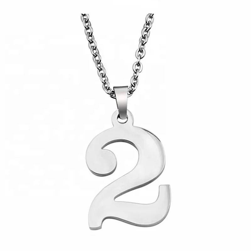 

316L Stainless Steel Silver Jewelry High Polishing Best Friend Gift Birthday Gift 0-9 Lucky Number Pendant Necklace