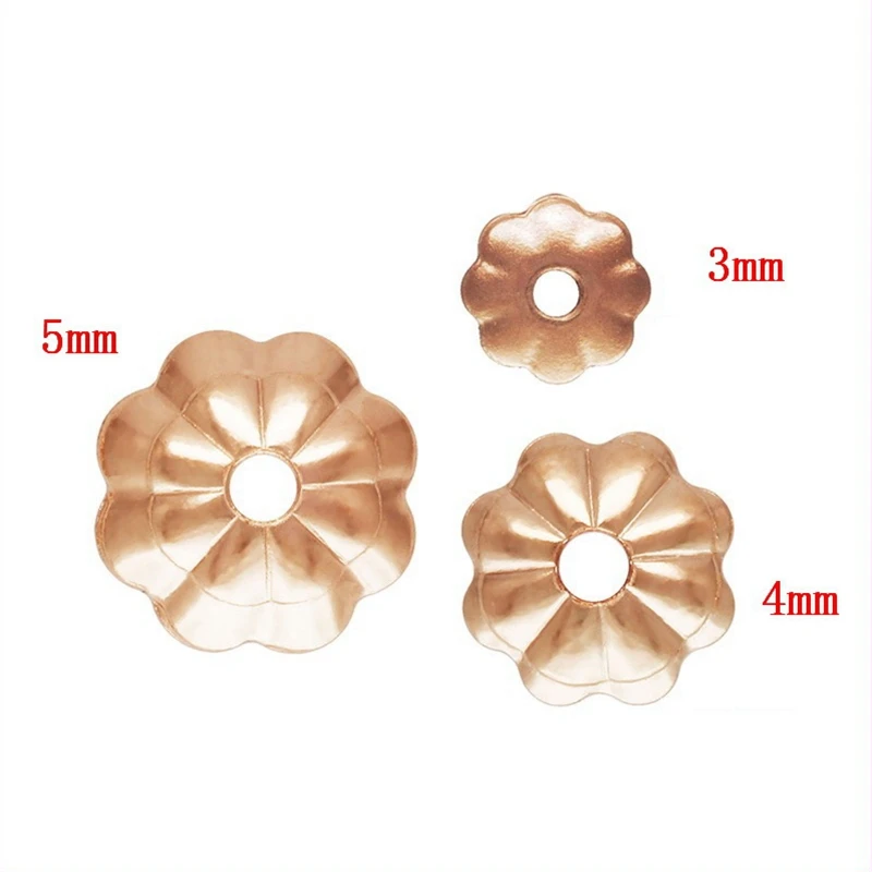 

14K Rose Gold Filled jewelry flower Caps beads for diy making different size for choice Corrugated Saucer schistose, Golden