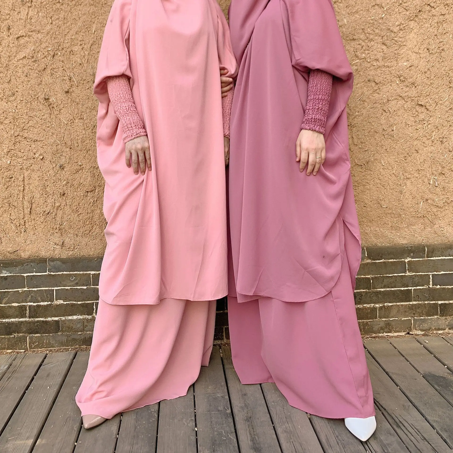 

GH-XKLR459 Solid Color Robe Islamic Muslim Prayer Clothes Borka Muslim Abaya Women