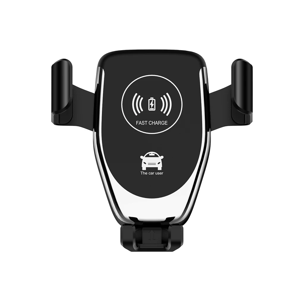 

10W Smart Sensor Car Phone Holder Wireless Charger Fast Charging Stand, Black