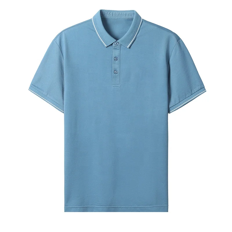 

2021 New design Mens Polo T shirt Blank 200g 100% Mercerized Cotton slim fit Custom Logo Printing Embroidery golf T-shirt
