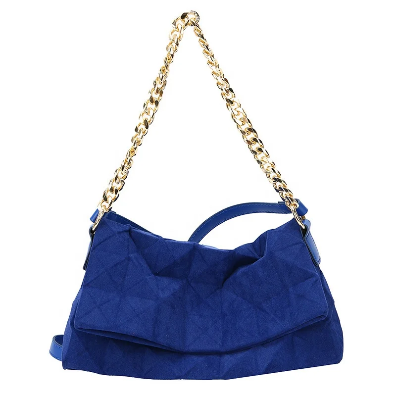 

2021 Fashion Pattern Thick Chain Handle Women Big Bag Cross Shoulder Ladies Shopping Bags Foldable Cloth Bag