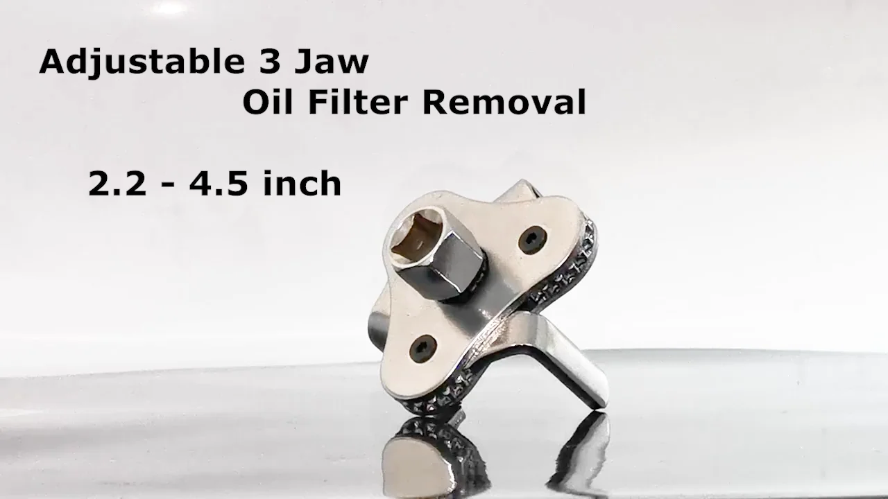 Universal 21/2 Inch To 4.5 Inch Oil Filter Wrench Tool Set 3 Jaw Oil
