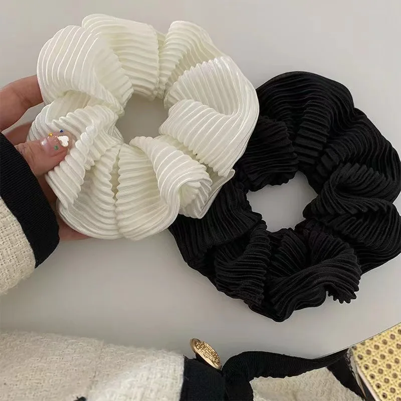 

MIO wrinkle scrunchies solid color fresh hair rope Korean style simple design women girls ponytail holder wholesale for lady