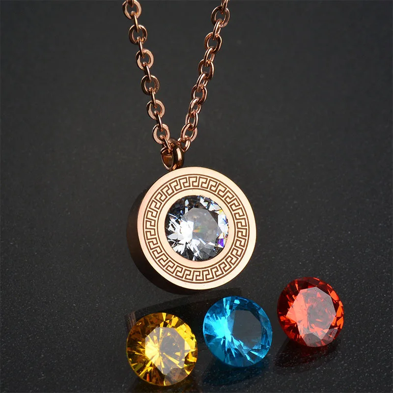

Great Wall Pattern Exchange Diamond Stainless Steel Pendant Women's necklace eBay