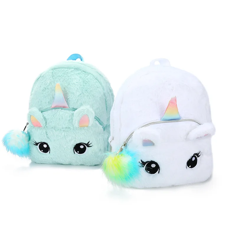 

New Fashion Cute Unicorn School Bags Cartoon Kids Bag Plush School Backpack, Pink,white,blue