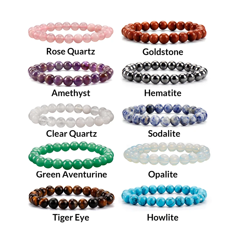 

Gemstone Handmade Bead Adjustable Wholesale Grade AAA Precious Stone Real Natural Jade Rose Quartz Bracelet Bulk Bling For Kid