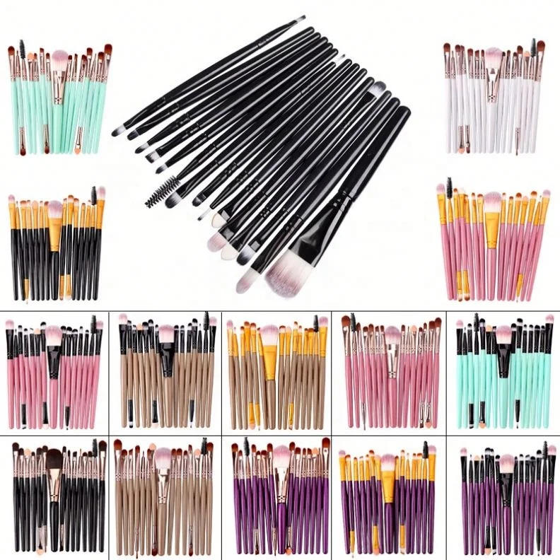 

20-Piece Makeup Brush Set 22 Models Multi Color Beauty Tools Eye Voogue, Pics