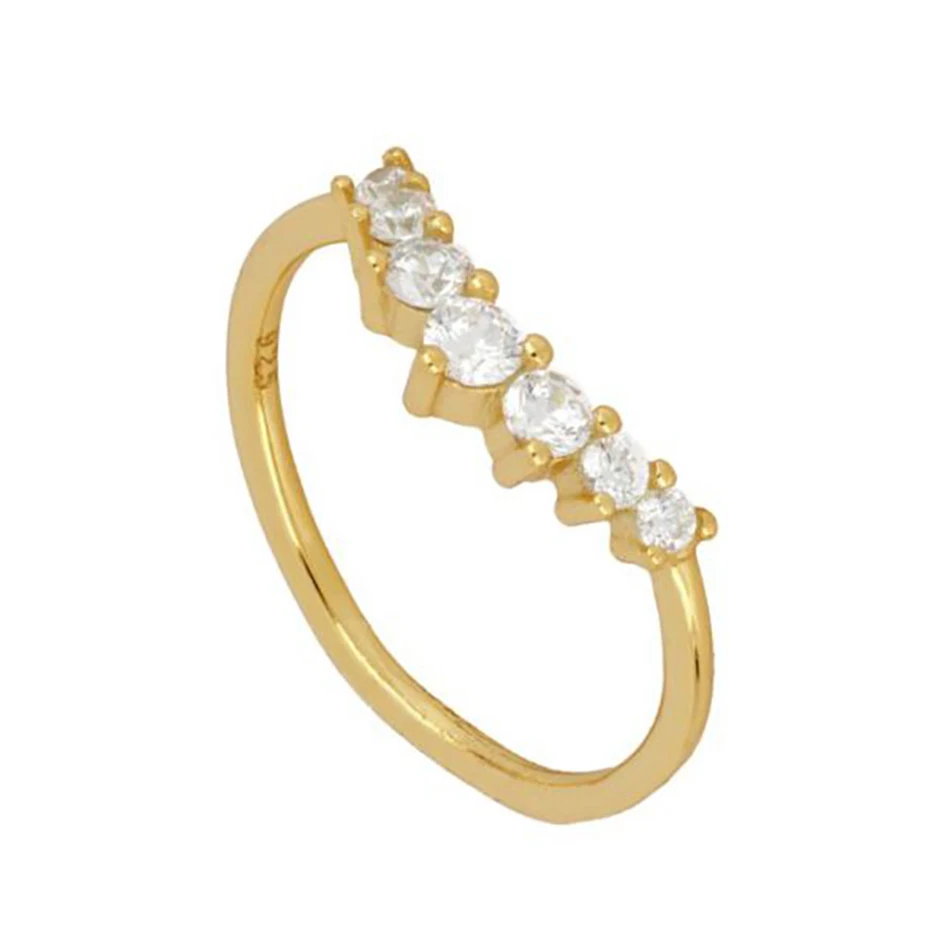 

fine jewelry 925 sterling silver rings 18k gold plated classical special eternity ring cubic zirconia ring for women