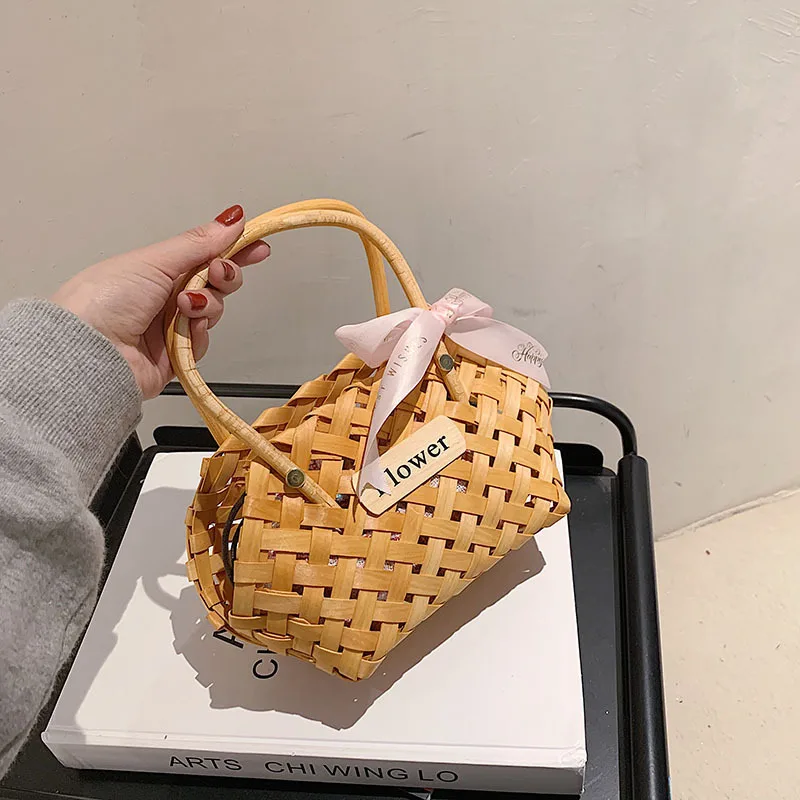 

Ins Fashion Beach Handbags Ladies Hand Bag Tote Travel Clutch Bohemian Hollow Straw Bag Women Summer Wicker Basket Shell Bag