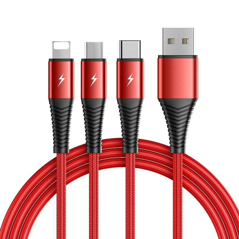 

Joyroom Cable 3 In 1 Mobile Phones Usb Cable Manufacturer Wholesale Custom LOGO 3A High Quality Phone Charging Cable For Iphone