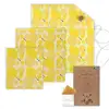 3 Pack Zero Waste Environmentally Sustainable Natural Organic Beeswax Wraps For Kitchen