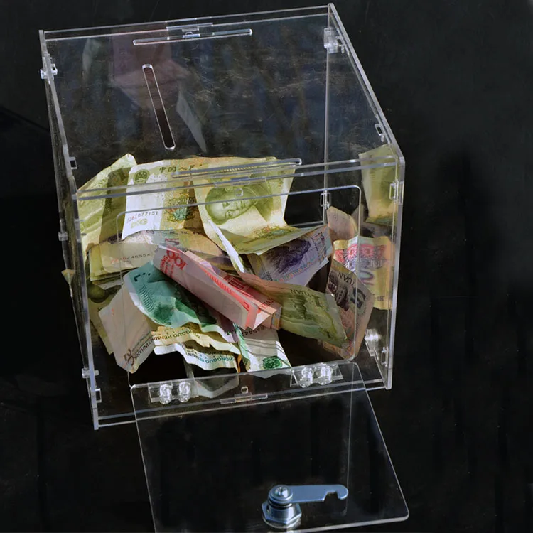 Clear Acrylic Plexiglass Charity Donation Money Box With Lock Buy
