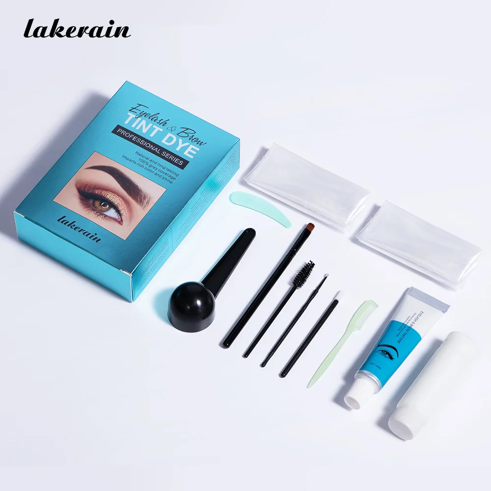 

Lakerain eyebrow comb dye eyelash cotton eyebrow brush cotton swab measuring scoop activator eye lash brow tint dye set