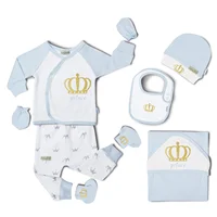 

Wholesale New Born Baby Clothing Baby Toddler Clothing Organic Cotton Crown Baby Gift Set
