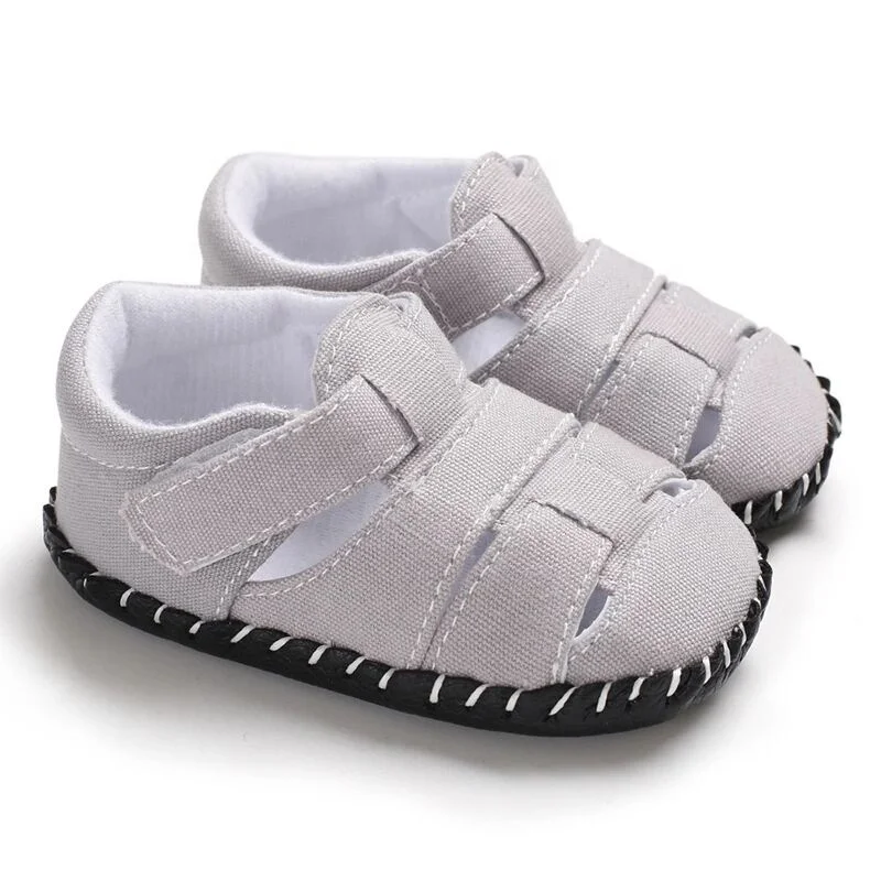 
Handmade White Infant Toddler Canvas Stylish Baby Summer Boys Sports Sandals 