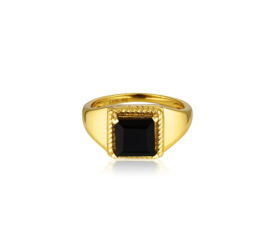 

Jewelry Manufacturer Brown Square Black Stone Trendy Stainless Steel Gold Plated Ring Gold Plated Gemstone Ring, Gold,rose gold,black and silver