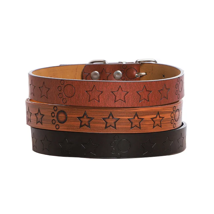 

Amazon Best Seller Adjustable PU Pet Collar for Dog Cat, 3 colors optional