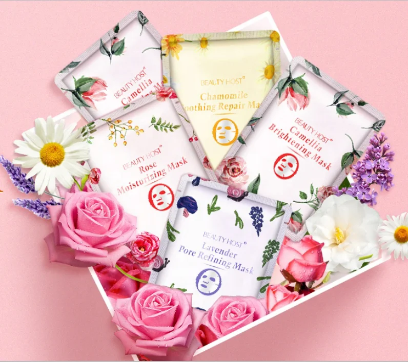 

Hot sale flower moisturizing repairing brightening firming facial mask for skincare