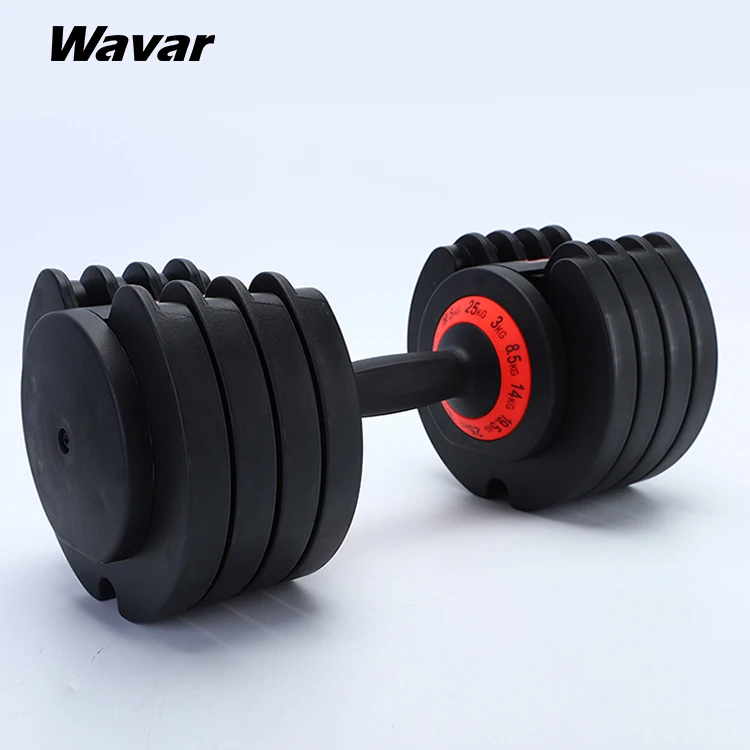 

12kg 20kg gym equipment dumbbells weight cheap rubber portable adjustable dumbbell set for sale, Black