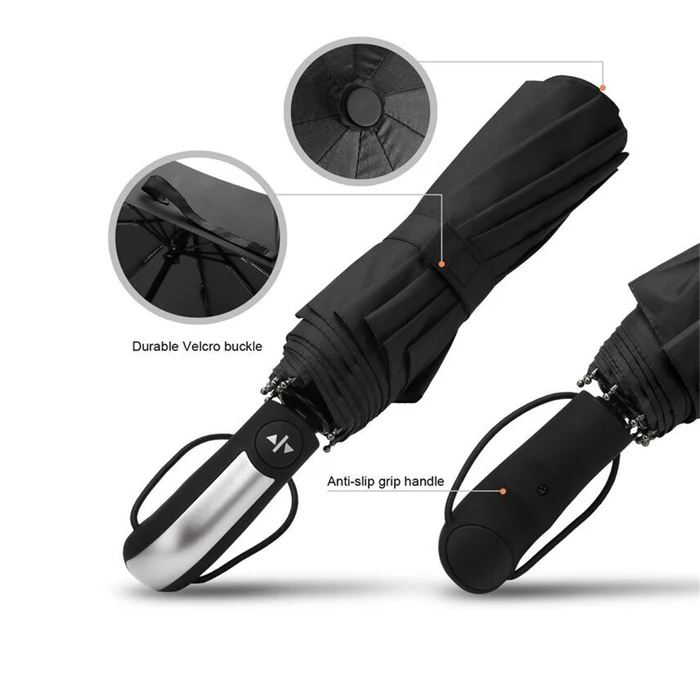 

automatic switch Travel Umbrella Logo custom advertising umbrella auto, Black