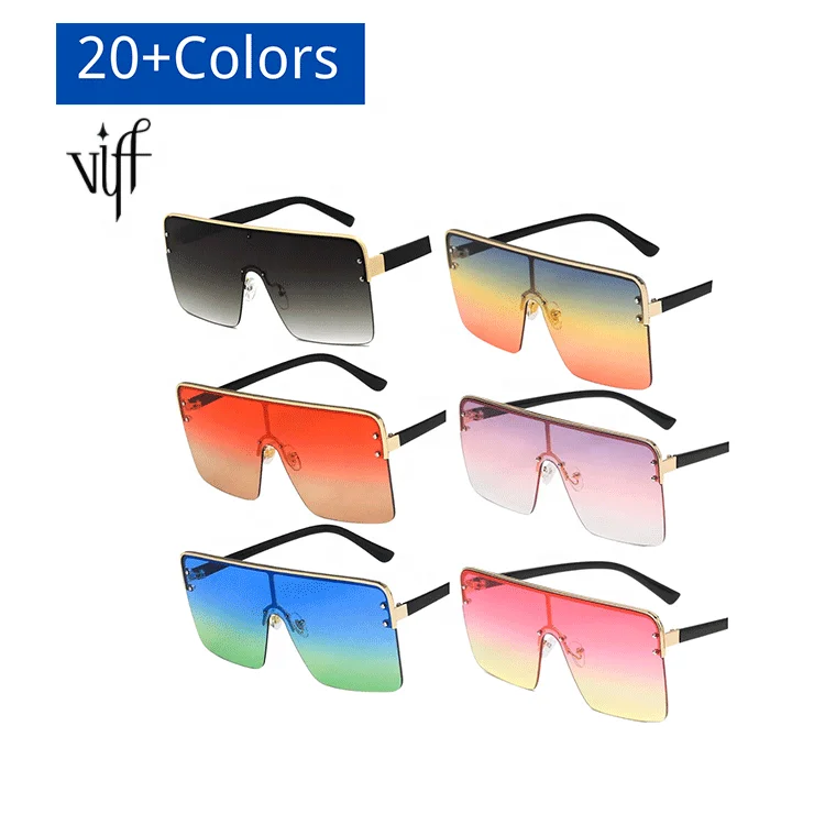 

Hot New Oversized Shades Sunglasses 2021 Wholesale Woman Square Trendy Big Frame Oversized Sunglasses, Mix color