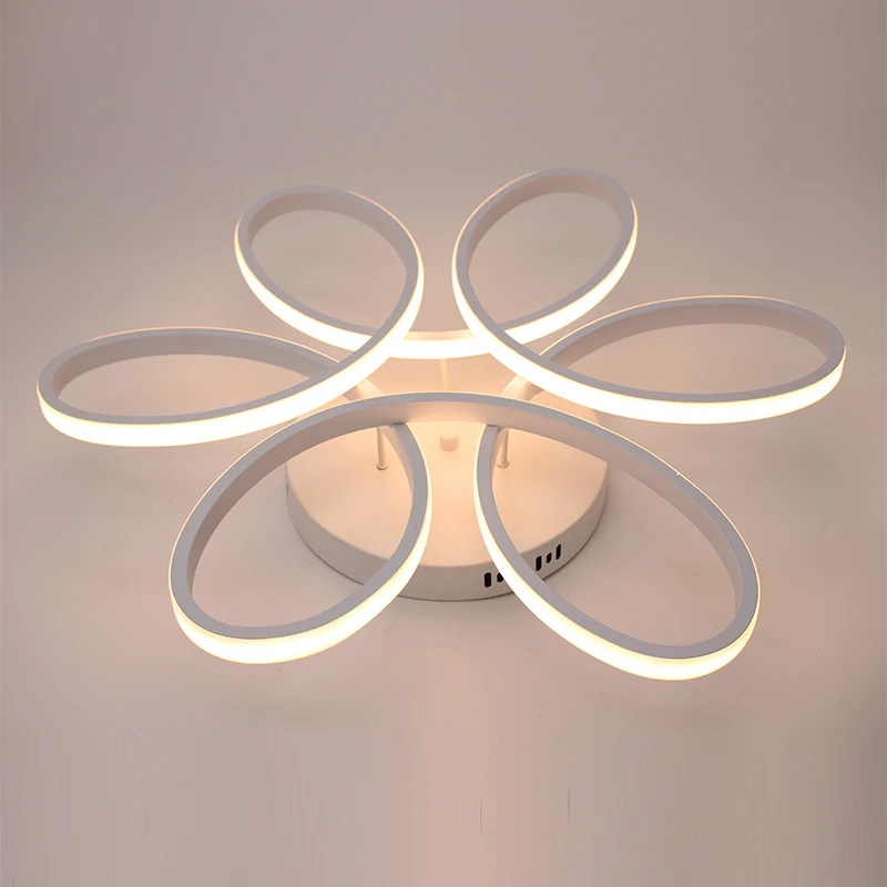 
Simple Indoor Led Lighting White Color Flower Shape Living Room Bedroom Modern Ceiling Lamp For Home 