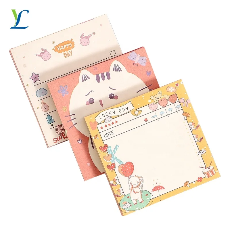 

Ins cartoon Notepad grid plan colorful cute notes customization sticky note animal